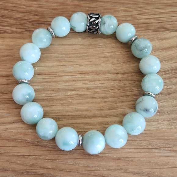 Hand Crafted Jewelry - Handcrafted Green Angelite Beads Bracelet